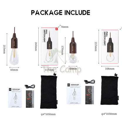 Naturehike Camping Pull Switch LED Light USB / AAA Battery Hanging Lantern Tent Lamp Portable Outdoor IP44 Waterproof