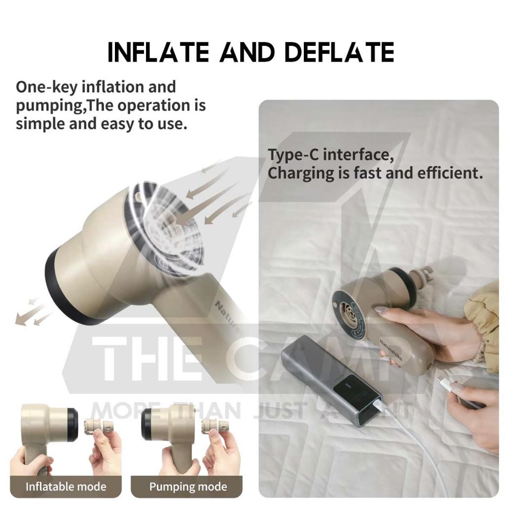 Naturehike Handheld Pump for Air Bed Mattress Tent Inflate Deflate 2psi Flysheet Dome Tarp CNK2450ZM017