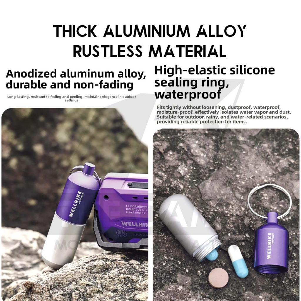 Wellhike SWS EDC Pill Capsule Sealed Waterproof Container Outdoor Camping Portable Small Bottle Mini Storage Keychain