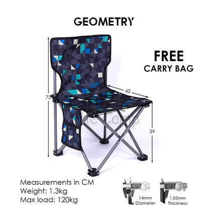 Camping XL Foldable Chair Portable Stool Large Sturdy Light Lightweight Canvas Hiking Family