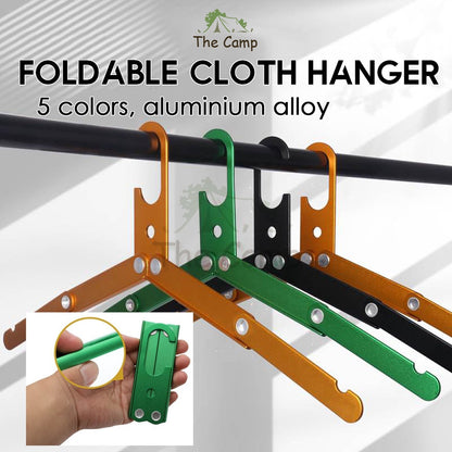 Camping Foldable Outdoor Clothes Hanger Aluminum Cloth Portable Hiking Table Chair Flysheet Tarp Bag Pole Nail Peg Black