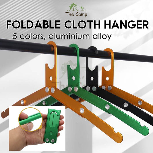Camping Foldable Outdoor Clothes Hanger Aluminum Cloth Portable Hiking Table Chair Flysheet Tarp Bag Pole Nail Peg Black