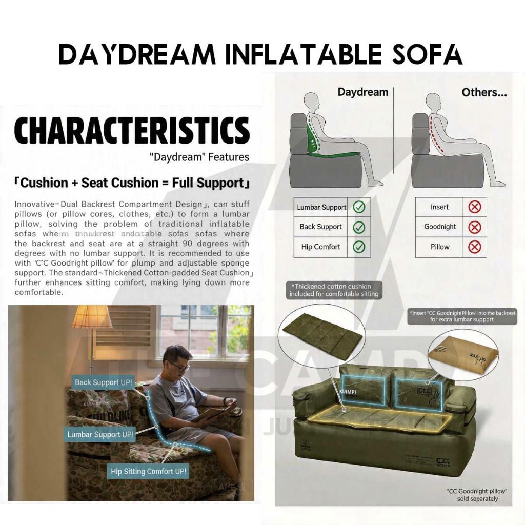 CC Air Sofa Drop Stitch Version Day Dream Outdoor Camping Optional Groundsheet Mat Leisure Inflation Lazy Bed