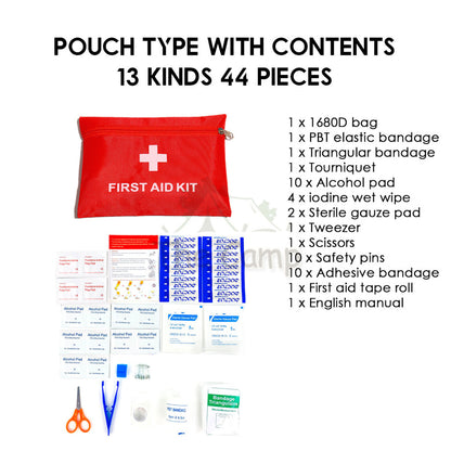 First Aid Kit Set 44pcs 13 Kinds Emengency Kit Outdoor Rescue Travel Portable Medical Survival Treatment Sling Carry Bag