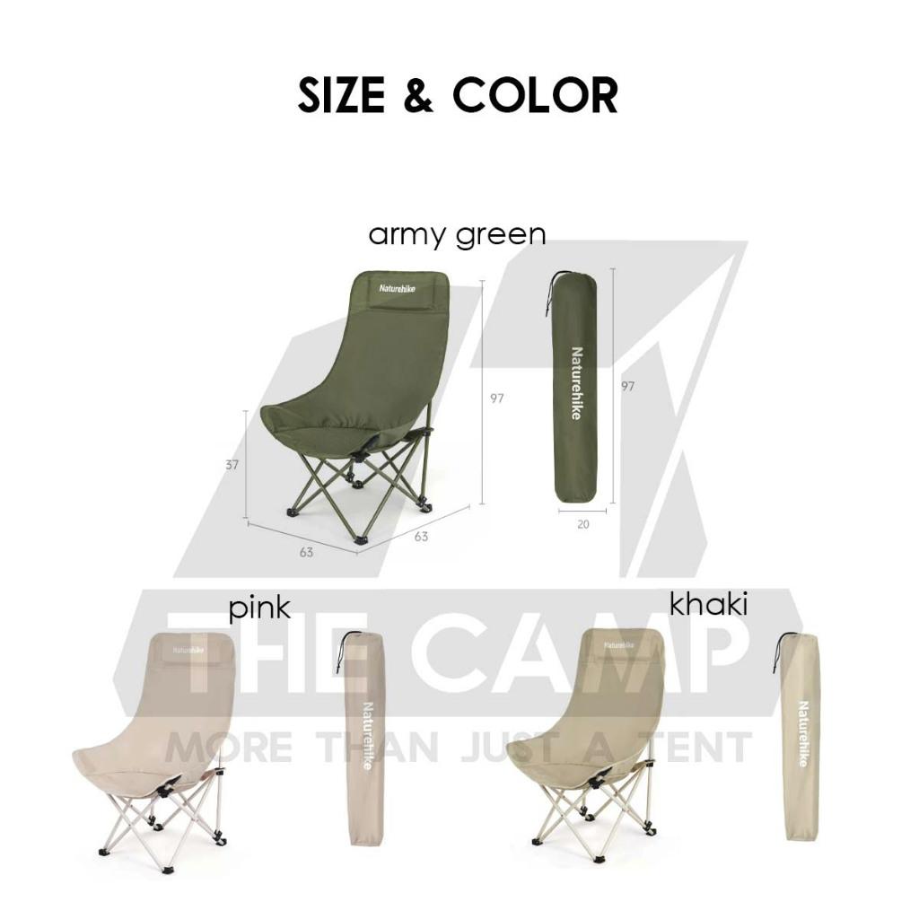Naturehike T01 Highback Moon Chair Outdoor Camping Widened Armchair High Back Headrest Kerusi Healing CNH23JU13002