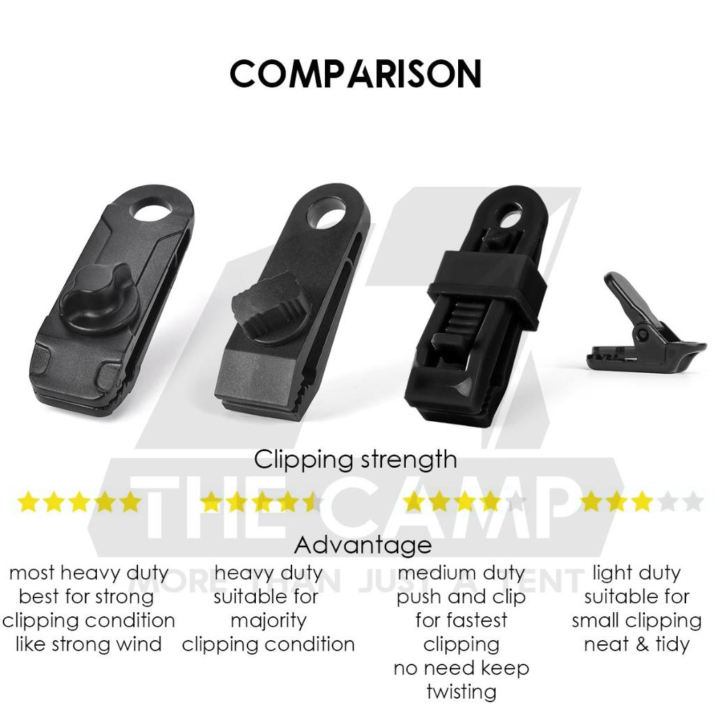 Heavy Duty Flysheet Clip Tarp Clip Tent Crocodile Clip Shark Clamp Outdoor Tarpaulin Clips Awning Paracord Rope