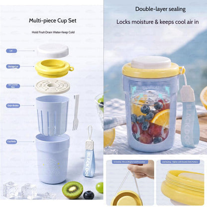 Blackdog Thermos Cup Double Layer Cup For Fruit Coffee Ice Pack Fork Keep Warm Cold Outdoor Camping Picnic CBD2650CF013