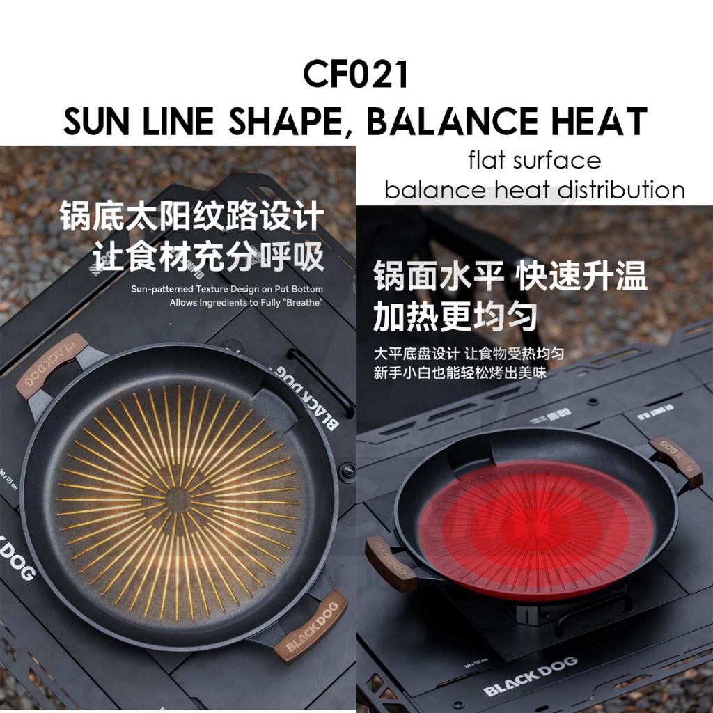 Blackdog BBQ Grill Pan Non Stick Coating Outdoor Camping Korean Style Design Wok Frying Cooking Cookware CBD2550CF021