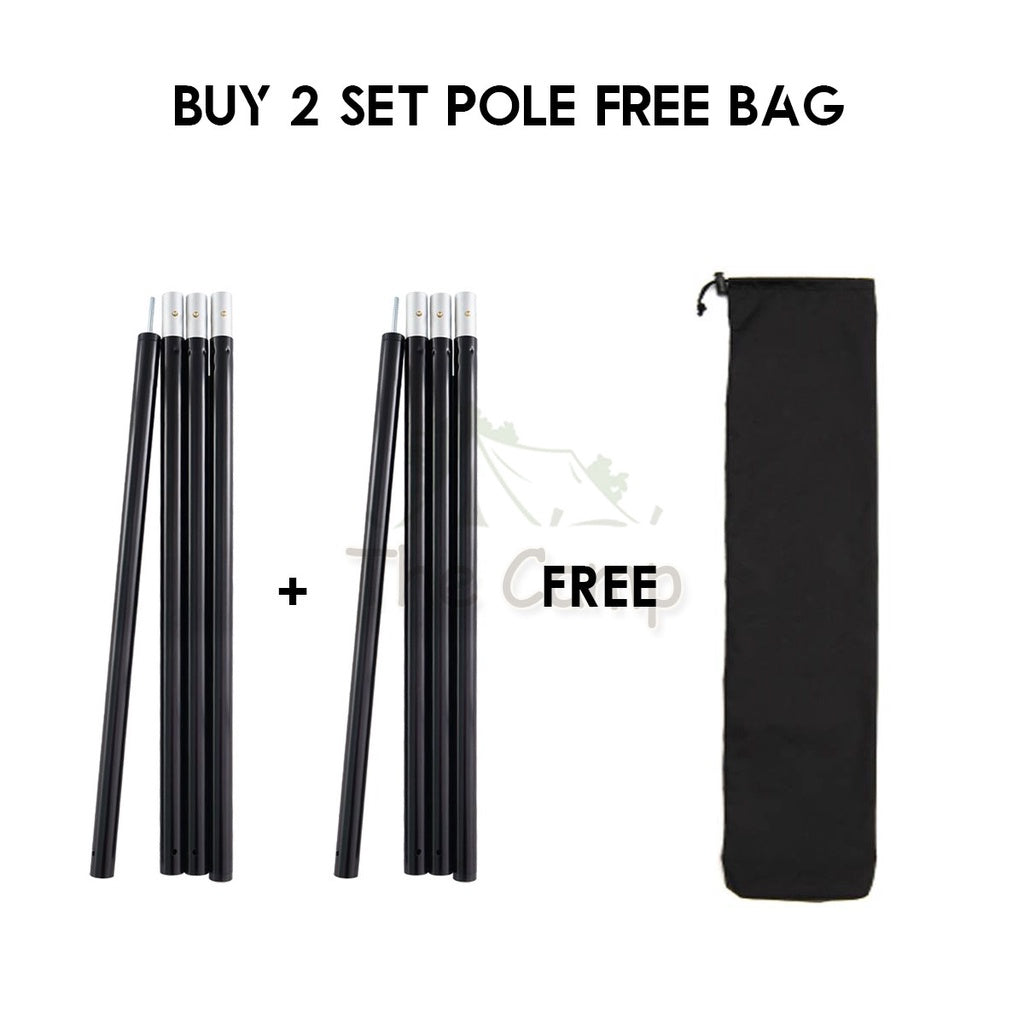 Camping Flysheet Tarp Pole 32mm Heavy Duty Fixed Rod Tent Aluminium Long 2.8m Stand Awning Canvas Canopy Tiang