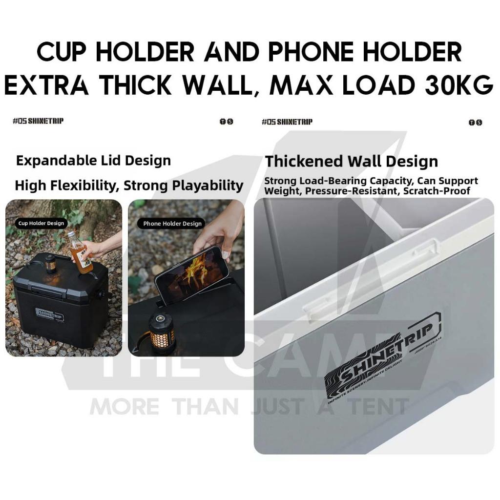 Shinetrip Cooler Box Portable Ice Box 16L 22L Spring Locking 72 hours Cooling Outdoor Camping Peti Ais A608
