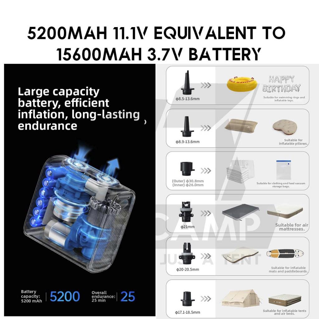 Naturehike Wind Max Air Tent Pump Inflate Deflate Portable Camping Bed Mattress Flysheet Tarp CNK2550ZM010