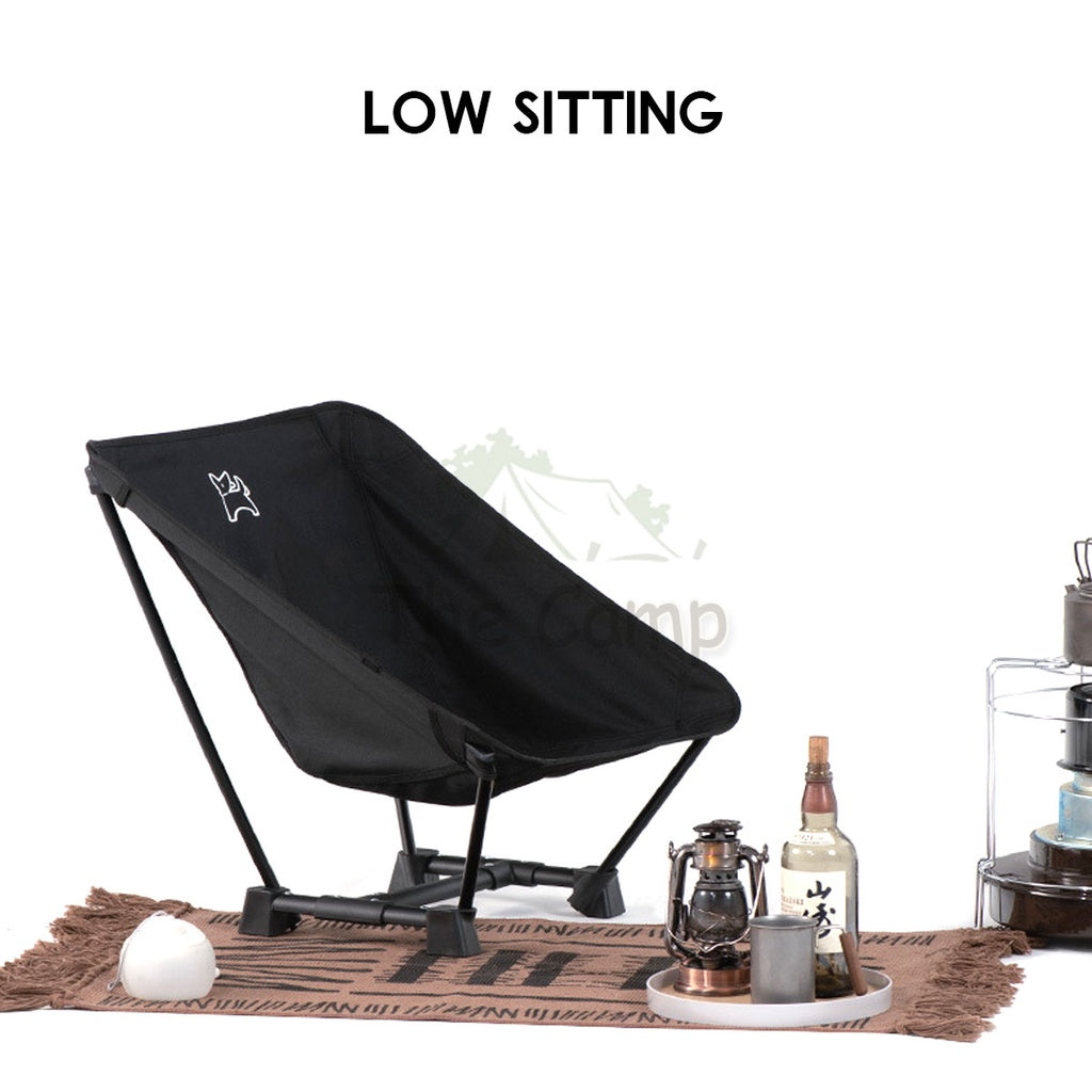 Blackdog Adjustable Height Moon Chair Foldable Folding Camping Outdoor Tent Table Flysheet Black BD-YLY003 BD-YLY002