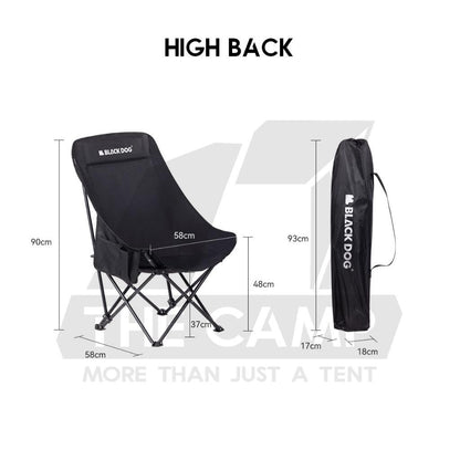 Blackdog Foldable Chair Camping Outdoor Foldable Folding Moon Chair Tent Table Flysheet Black CBD2300JJ020 CBD2300JJ026