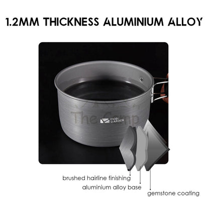 Mobi Garden Cookware Pot & Pan Portable Foldable Outdoor Camping Picnic Frying Pan Tent Flysheet Pole Table Naturehike