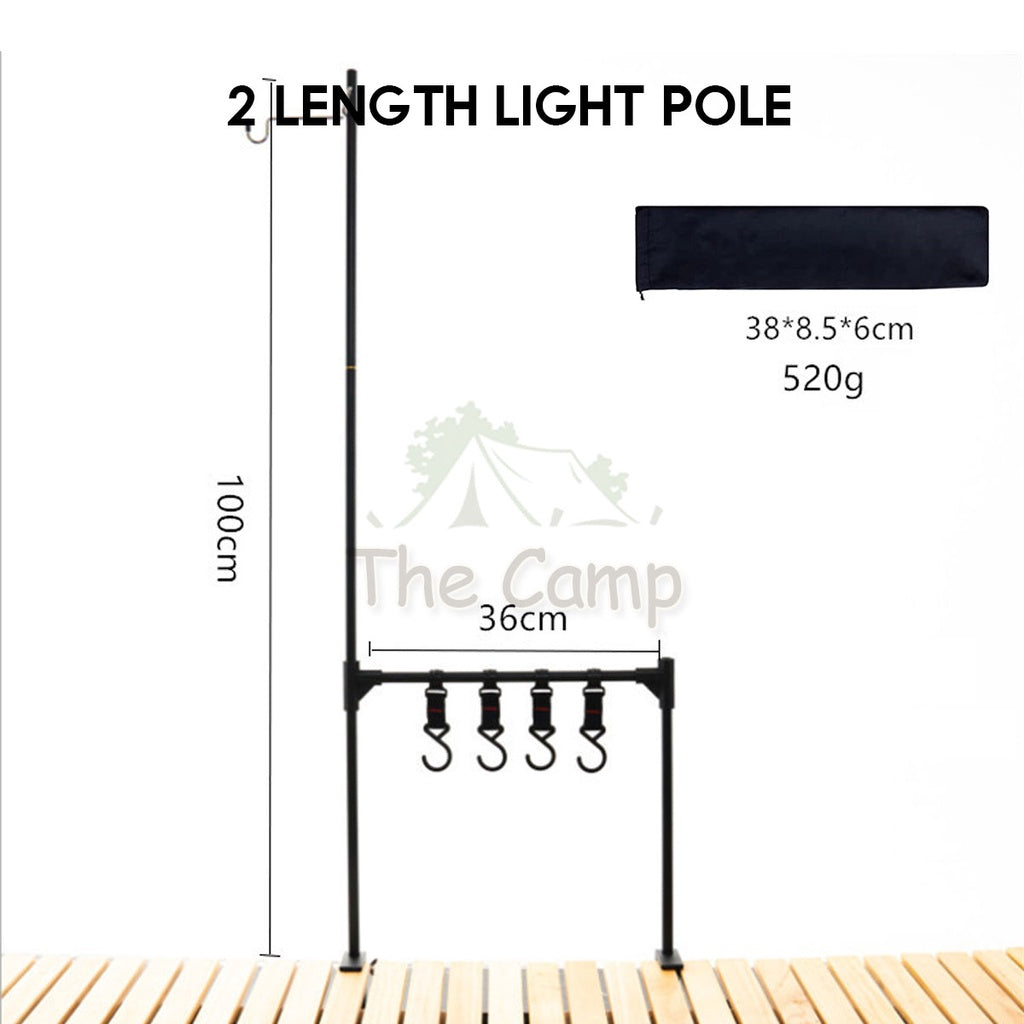 Camping Table Hanging Rack Light Lamp Pole Aluminum Alloy Outdoor Fan Hanger Tripod Shelf Stand Tableware Organizer