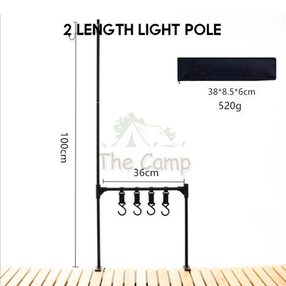 Camping Table Hanging Rack Light Lamp Pole Aluminum Alloy Outdoor Fan Hanger Tripod Shelf Stand Tableware Organizer