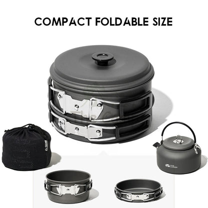 Mobi Garden Camping Cooking Pot Set 3 In 1 Cook Outdoor Lightweight Hiking Family Pots Tent Pole Peg Cookware Naturehike