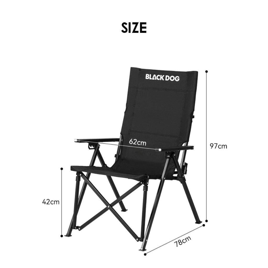 Blackdog T1 Recliner Chair Portable Adjustable Arm Rest Reclining Outdoor Camping High Back CBD2550JJ053 CBD2450JJ042