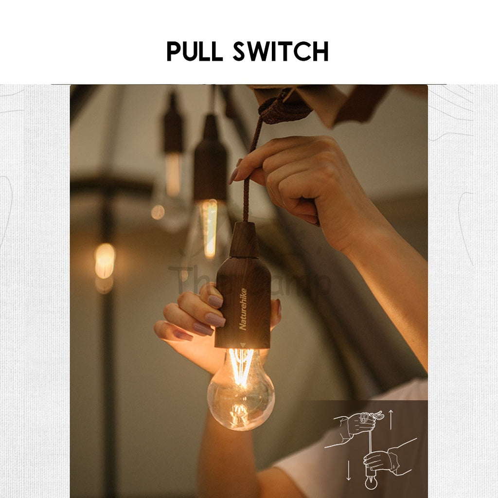Naturehike Camping Pull Switch LED Light USB / AAA Battery Hanging Lantern Tent Lamp Portable Outdoor IP44 Waterproof
