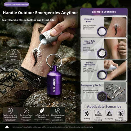 Wellhike SWS EDC Pill Capsule Sealed Waterproof Container Outdoor Camping Portable Small Bottle Mini Storage Keychain