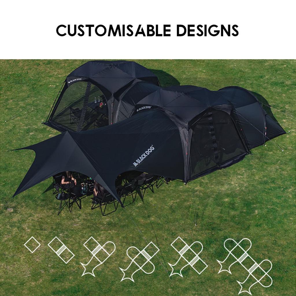 Blackdog Auto Dome Shelter Quick Opening Inner Tent Extension Flysheet Door Mesh Cloth TPU Groundsheet CBD2450WS010