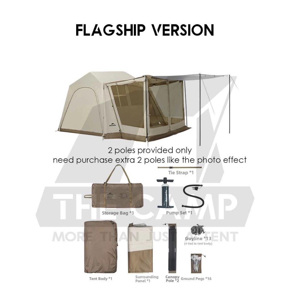 Naturehike Village 6 Air Tent Standard / Flagship Model Inflation Pump Outdoor Camping Khemah Angin CNK2650WS037