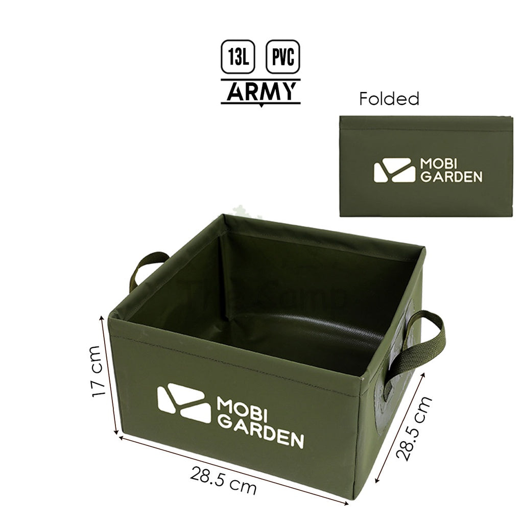 Mobi Garden Camping Foldable Water Bucket Portable Waterproof Square 13 L Litre Outdoor Gear Equipment Naturehike