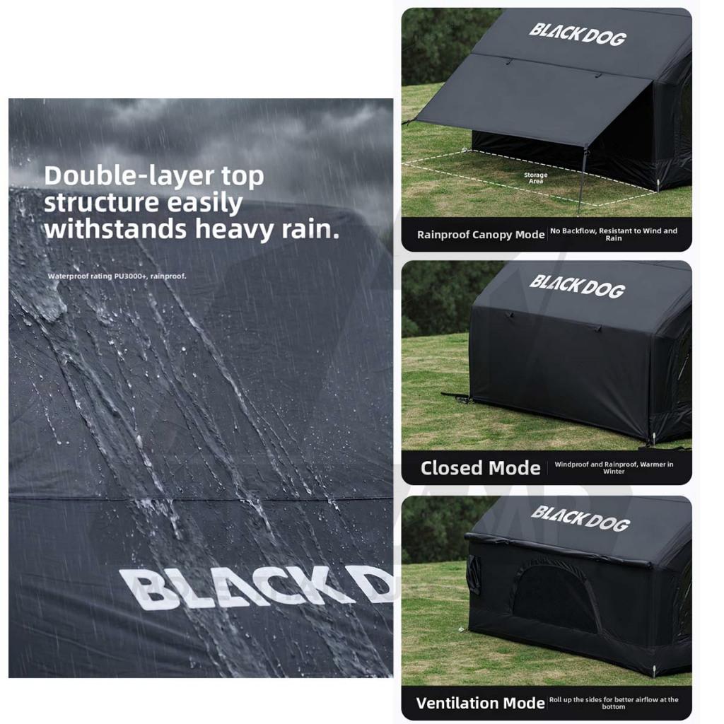 Blackdog MoonSky 6.3 Air Tent Pro / Base Double Layer PU3000mm Skyroof Inflatable Khemah Angin CBD2650WS010