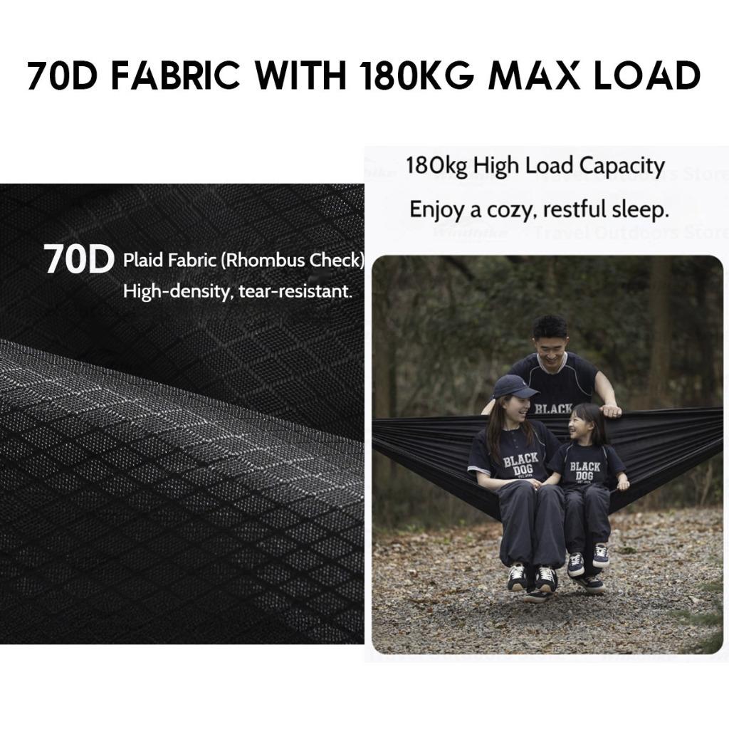 Blackdog Ultralight Hammock Double Size Anti Roll Design Adjustable Strap Outdoor Camping Buaian Gantung CBD2550WS071