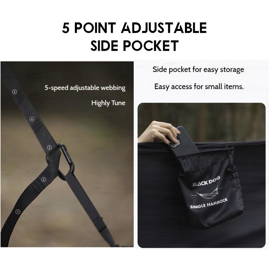 Blackdog Ultralight Hammock Double Size Anti Roll Design Adjustable Strap Outdoor Camping Buaian Gantung CBD2550WS071