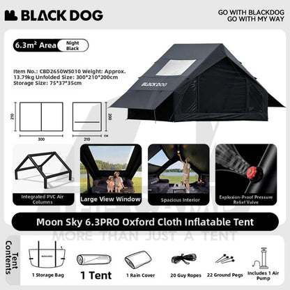Blackdog MoonSky 6.3 Air Tent Pro / Base Double Layer PU3000mm Skyroof Inflatable Khemah Angin CBD2650WS010