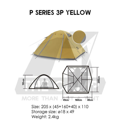 Naturehike P Series Tent 3 Person 2pax 3pax Waterproof Ultralight Hiking UPF50 Outdoor Camping Khemah NH18Z033-P