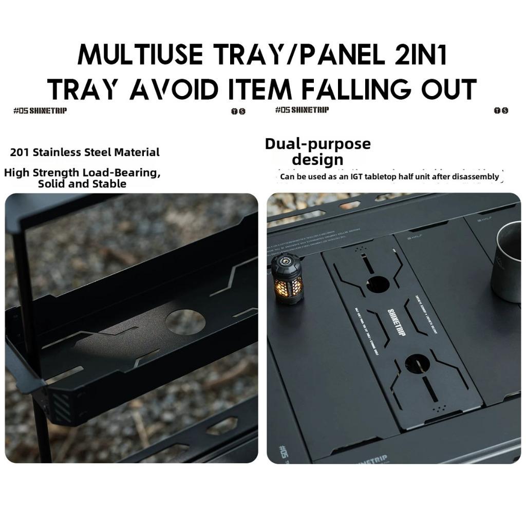 Shinetrip Table Side Rack Shelf Tray Panel Unigrip Lamp Light Pole Hanger Camping Meja Accessories A594 A567