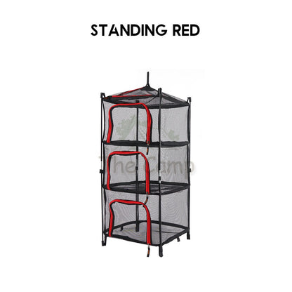 Portable Hanging Standing Rack Net Mesh Bag Foldable 4 Layers Dish Shelf Camping Equipment Dryer Utensils Storage Drying
