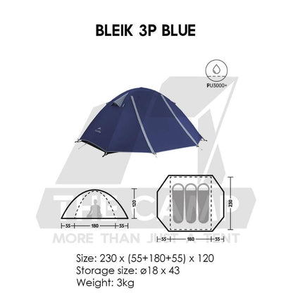 Naturehike Bleik Series Tent 2-3 Person 2pax 3pax Waterproof Ultralight Hiking UPF50 Outdoor Camping Khemah CNK2550WS038