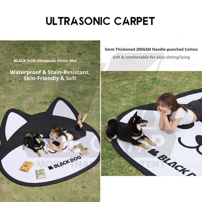 Blackdog Ultrasonic Carpet Picnic Mat Black Doggy Cute Portable Waterproof Outdoor CBD2650WS020 CBD2650201010