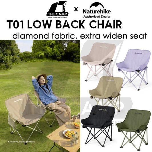 Naturehike T01 Low Back Moon Chair Outdoor Camping Widened Extra High Armchair Kerusi Healing CNH23JU13002