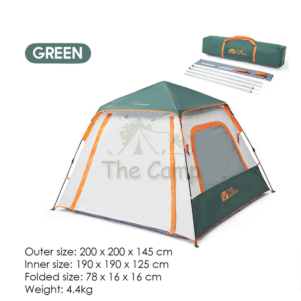 Mobi Garden Camping Automatic Spacious Tent Large Space 2 3 4 People Quick Fast Rainproof Outdoor Tent Camp UPF50+