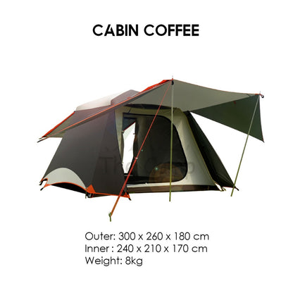 Vidalido Camping Cabin Tent Plus XL Automatic Setup Large Space 2 3 4 People Quick Fast Silver Coated Rainproof UPF50+