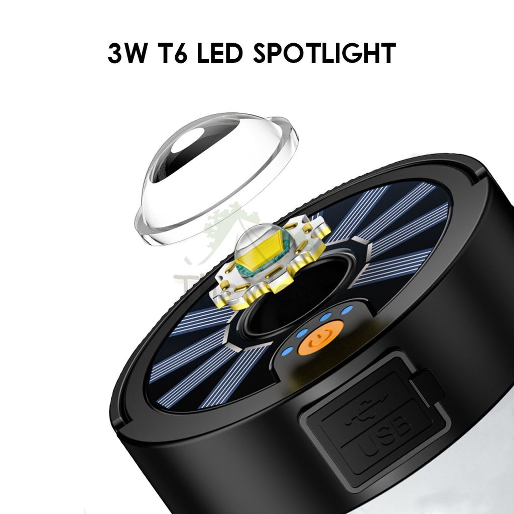 Outdoor Solar LED Lantern Light Daylight High Brightness USB Rechargeable Type C Magnet Base Camping Hiking Fishing