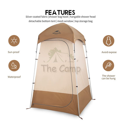 Naturehike Outdoor Camping Changing Shower Tent Travel Bathroom Portable Toilet Waterproof Flysheet Tarp Peg Rope Nail