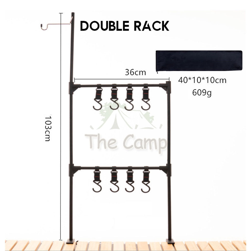 Camping Table Hanging Rack Light Lamp Pole Aluminum Alloy Outdoor Fan Hanger Tripod Shelf Stand Tableware Organizer