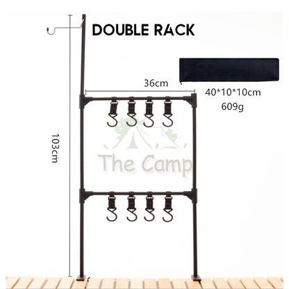 Camping Table Hanging Rack Light Lamp Pole Aluminum Alloy Outdoor Fan Hanger Tripod Shelf Stand Tableware Organizer