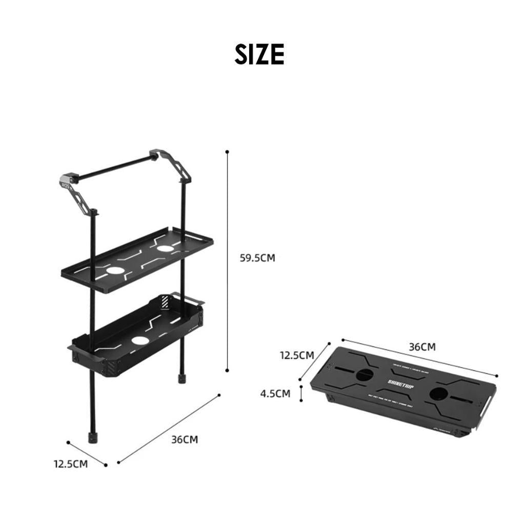 Shinetrip Table Side Rack Shelf Tray Panel Unigrip Lamp Light Pole Hanger Camping Meja Accessories A594 A567