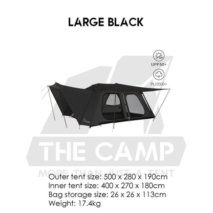 Vidalido Vicore Automatic Tent Large Mini Black White Camping Flysheet Pole Chair Table Rope Bag Rack Bed Mattress Sleep