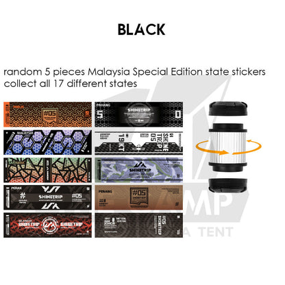 Shinetrip 19 Tornado Light Rotating Lamp Outdoor Camping Tactical Style Free Sticker Tripod Magnet Hanging Lanyard Strap