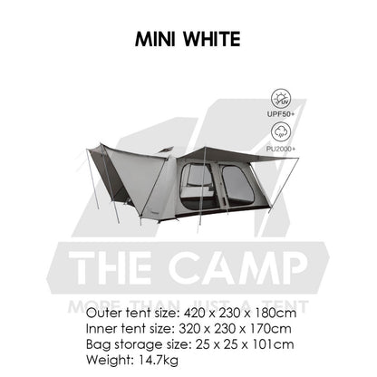 Vidalido Vicore Automatic Tent Large Mini Black White Camping Flysheet Pole Chair Table Rope Bag Rack Bed Mattress Sleep