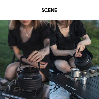 Blackdog Kettle 1.3L Camping Outdoor Water Cerek Aluminum Alloy Black Teko Teapot Plate Stove Sierra Cup BD-CJ002