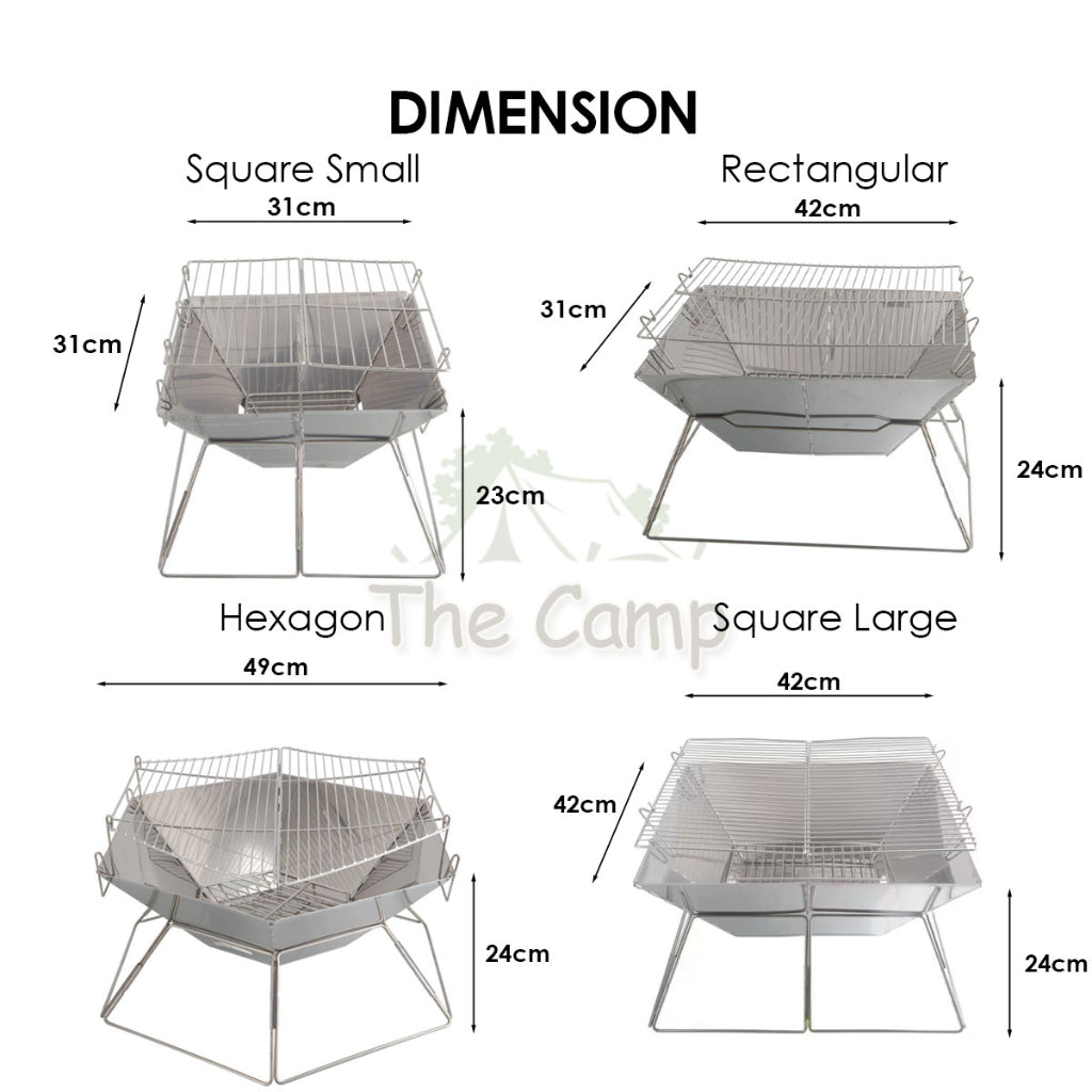 Portable Stainless Steel BBQ Rack Foldable Grill Barbeque Grill Table Camping Picnic