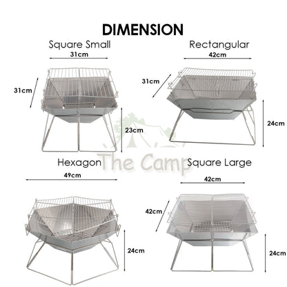 Portable Stainless Steel BBQ Rack Foldable Grill Barbeque Grill Table Camping Picnic